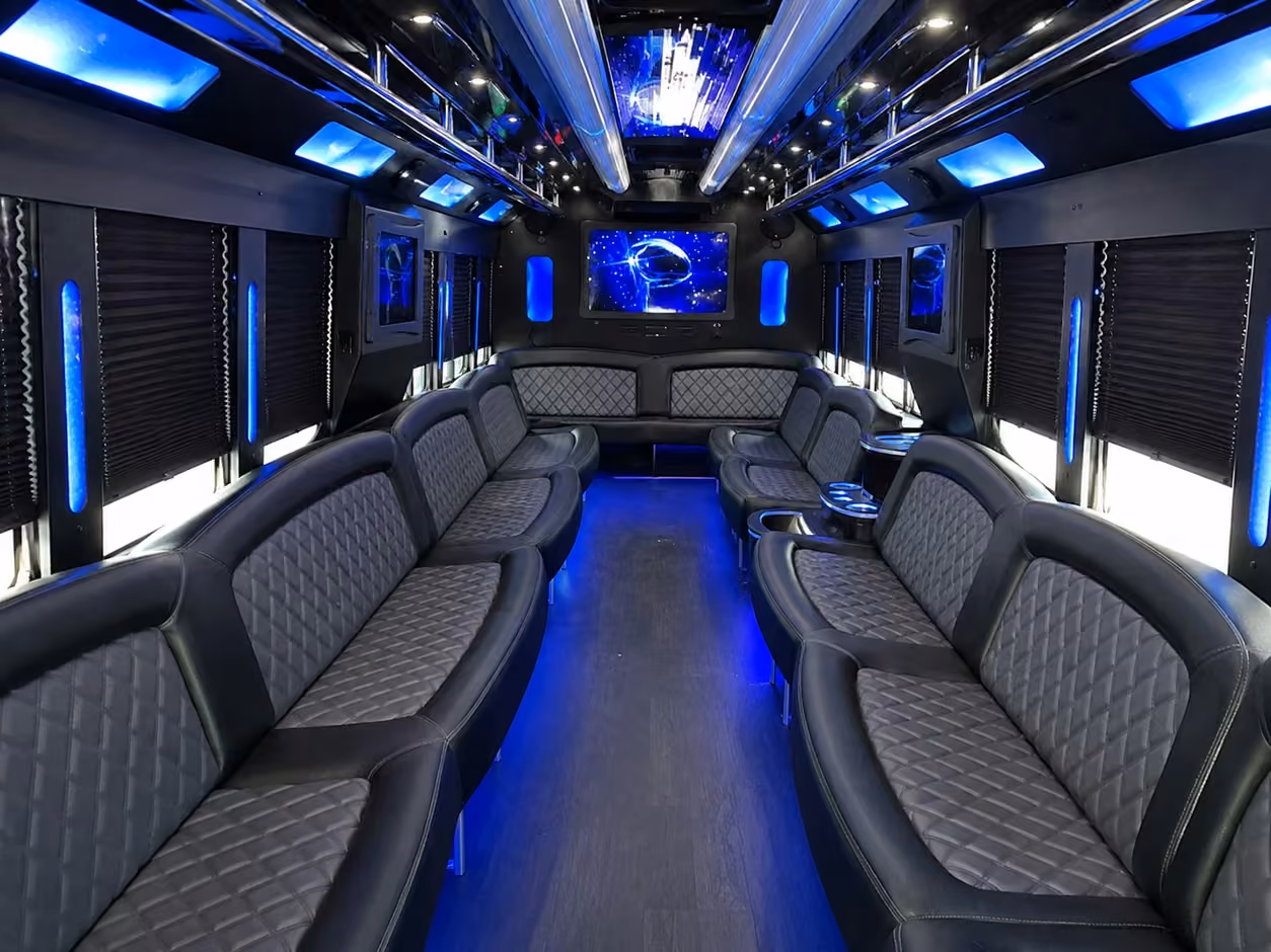 25 passenger party bus interior