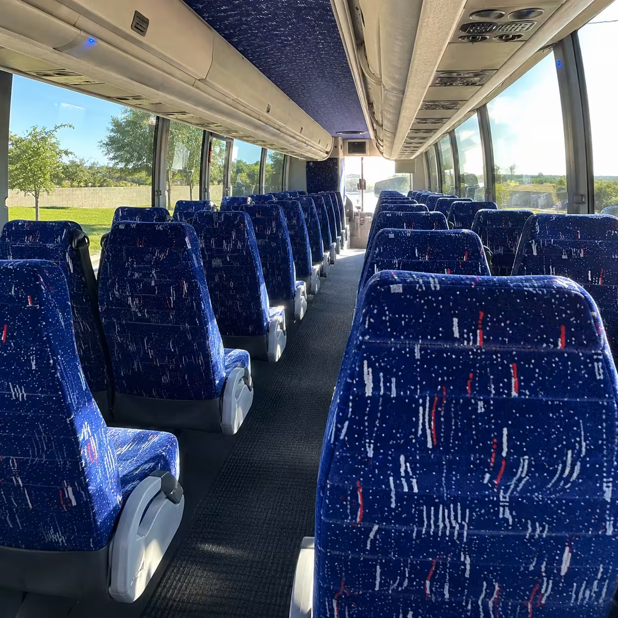 40 56 passenger charter bus inside
