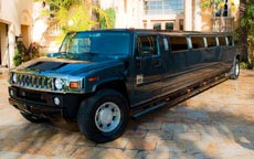 Blue Hummer Limo