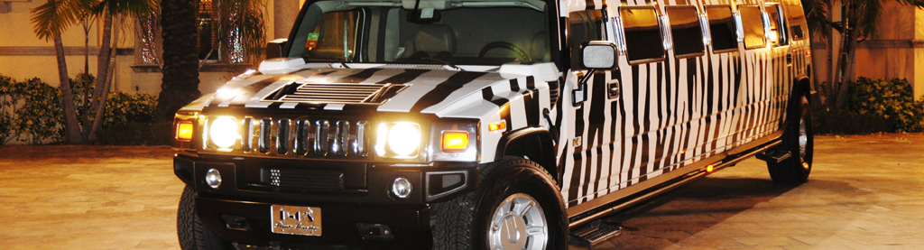 Zebra Hummer Limo in Miami